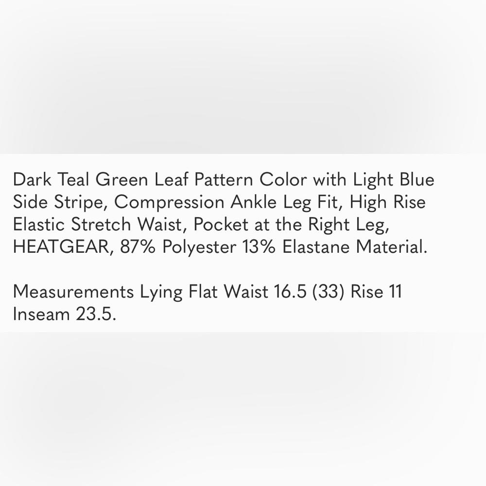 Women's HeatGear® Crop Deep Cyan/Breeze
Legging | Under Armour NWOT-Sz XL - Picture 9 of 16